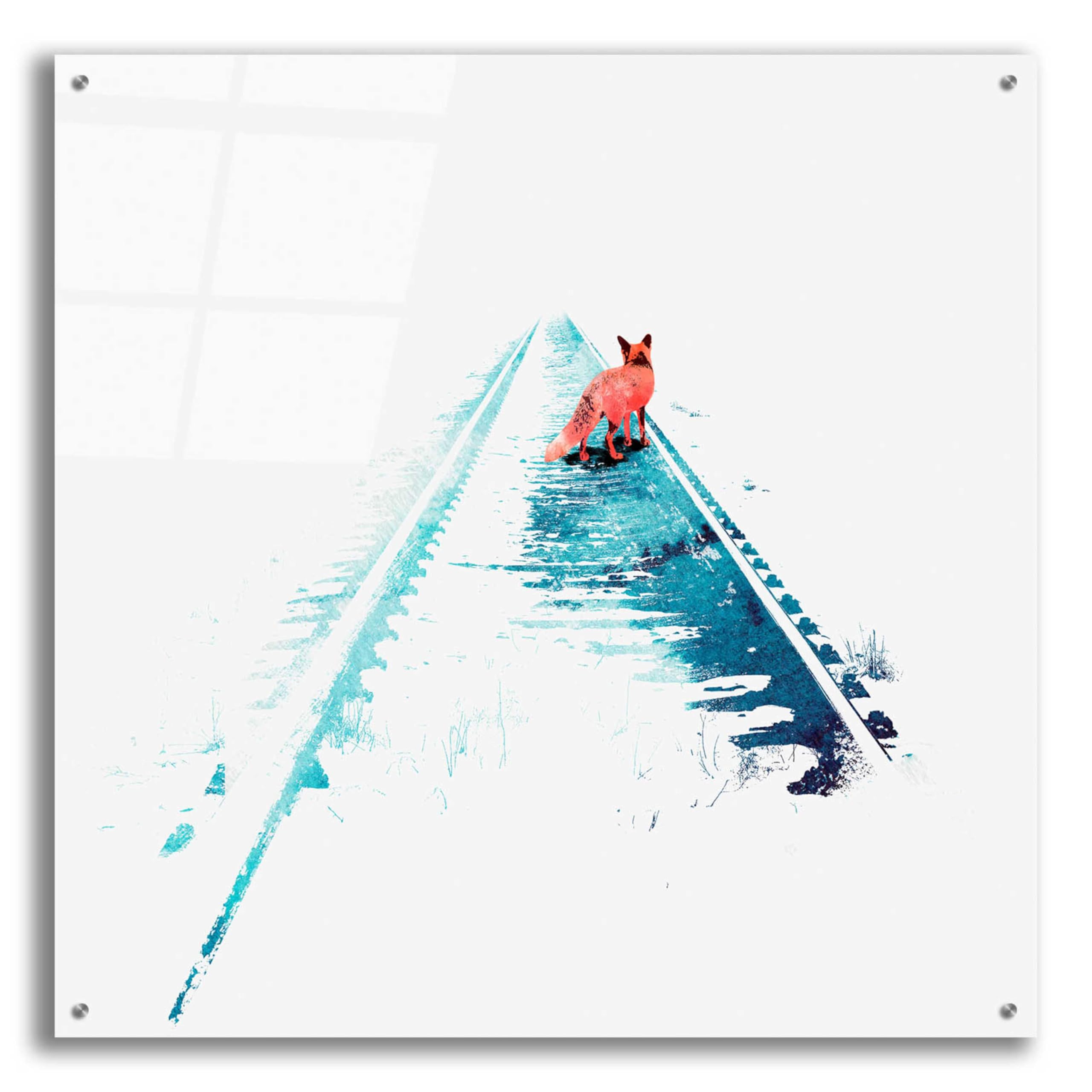 Robert Farkas 'From Nowhere to Nowhere' Acrylic Glass Wall Art - 36x36 Inches Modern Abstract Painting for Living Room, Office & Gallery Decor