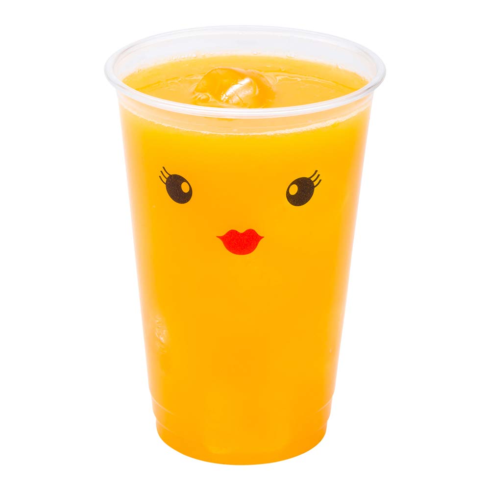 16oz Disposable Cold Drink Cups (1000 Pack) - Clear PET Plastic Party Cups with Red Lips & Eyelashes Design | Compatible with Lids (Sold Separately) | Perfect for Birthday Parties, Weddings & Events - Restaurantware