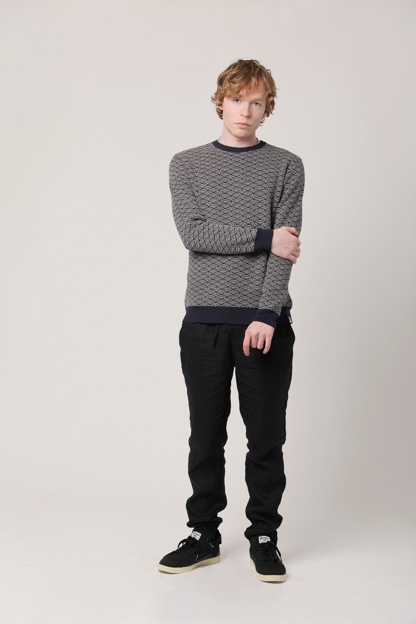 Hakku Men's Organic Cotton Jumper - Navy Blue | Soft & Comfortable Pullover Sweater for Casual Wear, Office & Outdoor Activities