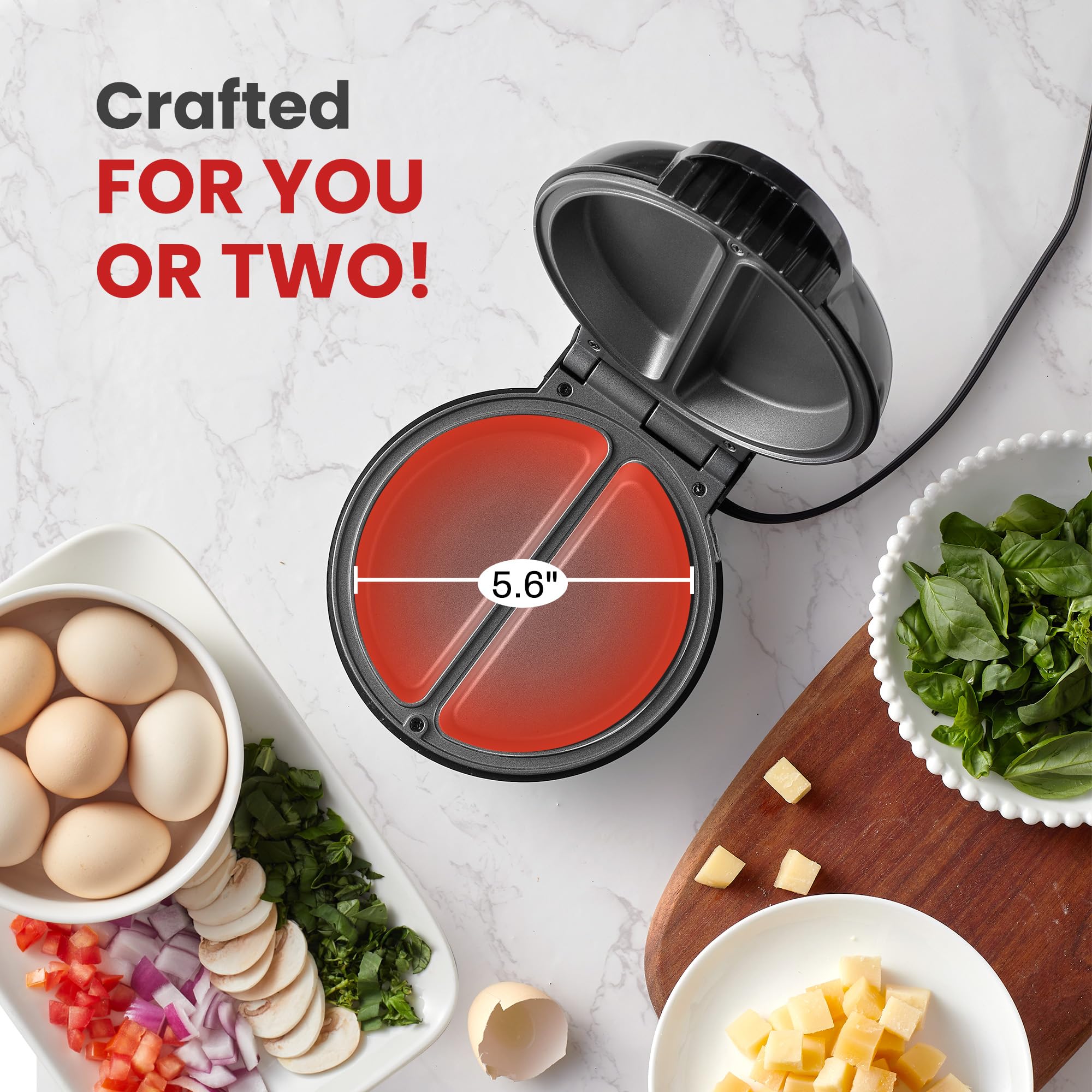 Elite Gourmet EOM123 Non-Stick Omelet Maker - 5.6