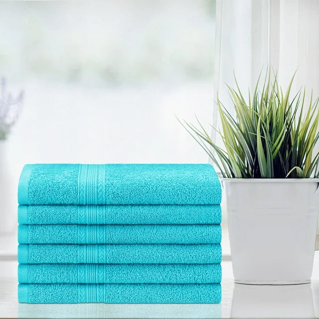 Premium 6-Piece Organic Cotton Hand Towel Set - Soft, Absorbent & Eco-Friendly - Perfect for Bathroom, Kitchen & Guest Use