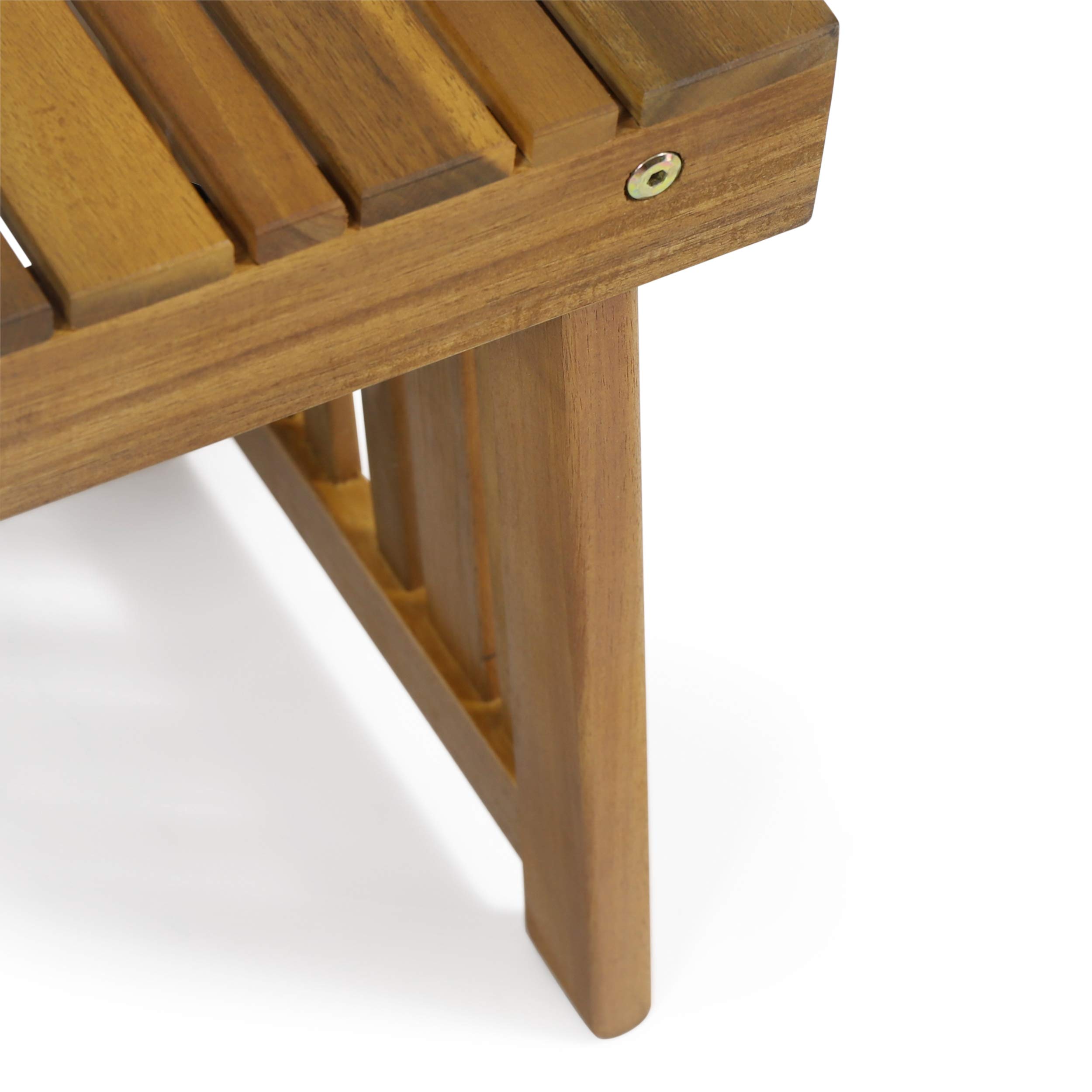 Christopher Knight Home Hilton Outdoor Acacia Wood Folding Side Table, Teak Finish - Portable Patio Furniture for Poolside, Garden & Balcony Use
