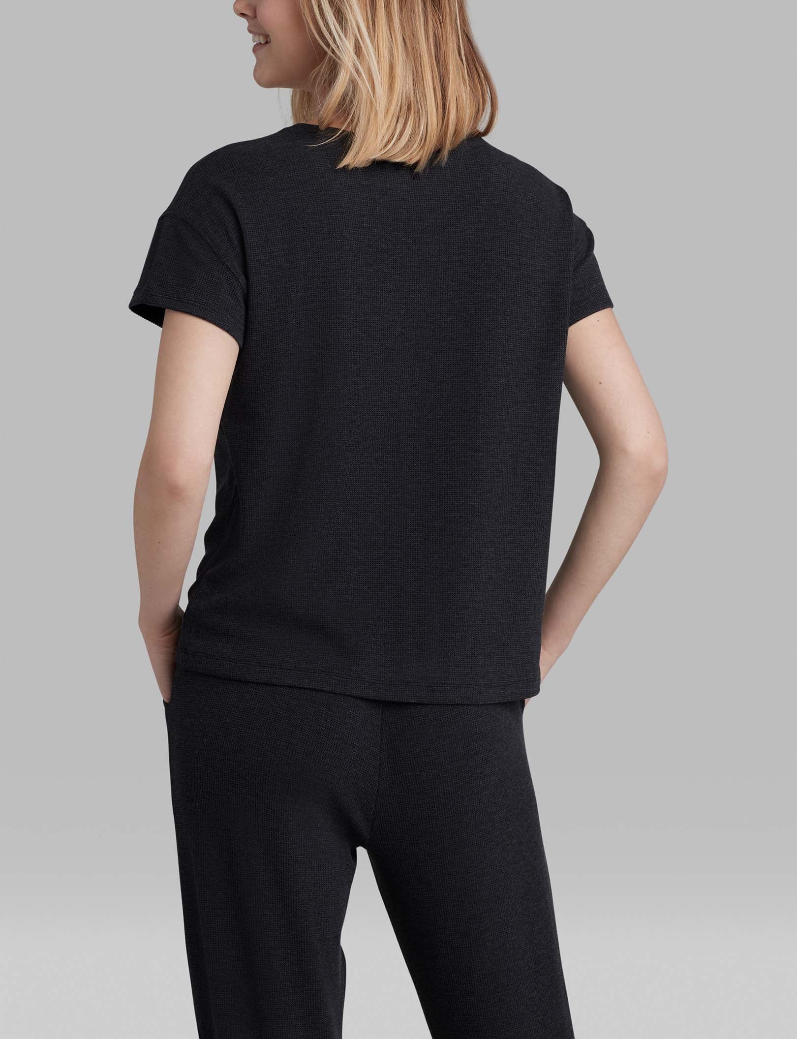 Women's Zen Waffle Tee - Soft & Comfortable Short Sleeve T-Shirt for Yoga, Lounge & Everyday Wear | Breathable Cotton Blend Top for Relaxation & Casual Outfits
