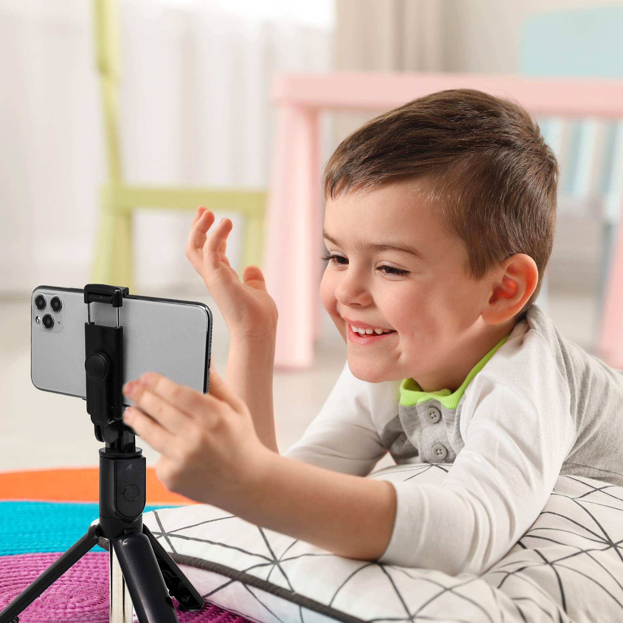 Aduro U-Stream Extendable Aluminum Selfie Stick Tripod with Wireless Remote - Adjustable Phone Stand for iPhone & Android - Perfect for Travel, Vlogging, and Live Streaming
