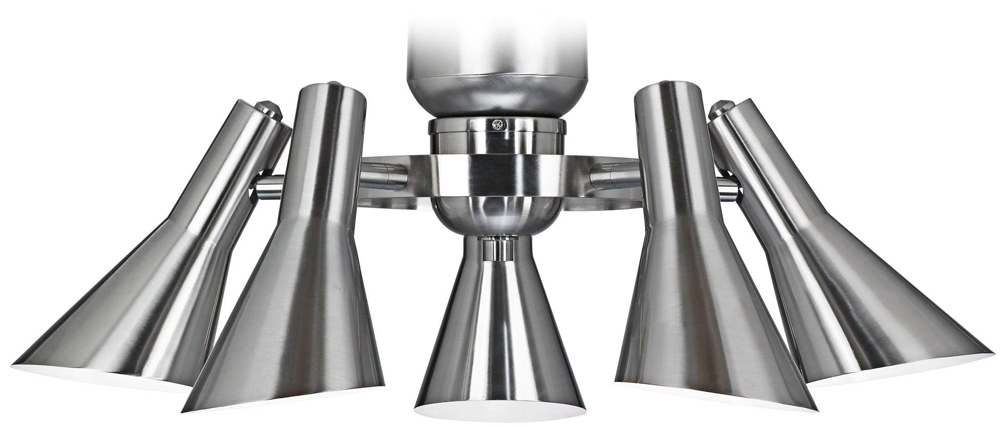 Vintage Brushed Nickel 5-Light LED Ceiling Fan Light Kit - Energy Efficient Lighting for Bedroom, Living Room & Dining Room