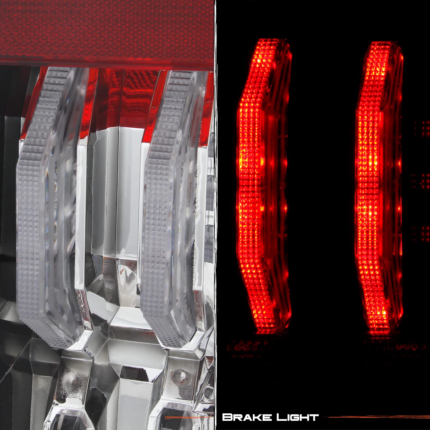AKKON 3D LED DRL Chrome Tail Lights for 2014-2018 Chevy Silverado 1500/2500HD/3500HD - Halogen Replacement, Left & Right Pair - Upgrade Your Truck's Style & Night Visibility