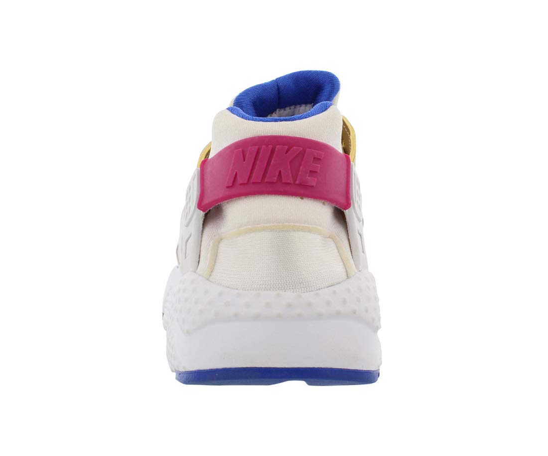 Nike Grade-School Huarache Run Sneakers - White/Metallic Gold/Racer Blue | Comfortable Kids Running Shoes for School, Sports & Daily Wear