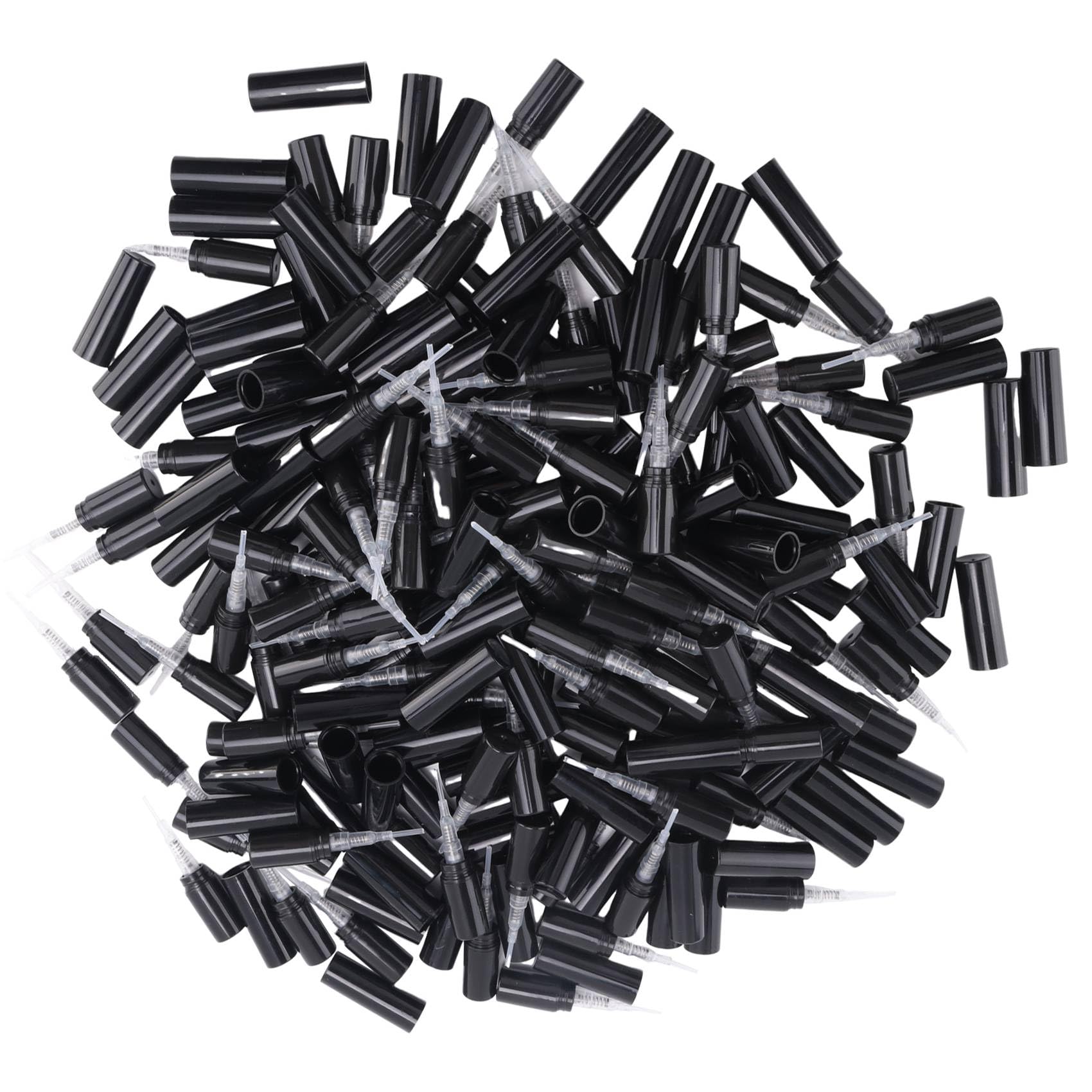 RIYAN 100Pcs 2ml Black Plastic Perfume Sample Spray Bottles - Mini Travel Atomizer for Fragrance Samples, Essential Oils & Cologne | Perfect for Perfume Testing, Travel Size Liquids & DIY Beauty Products