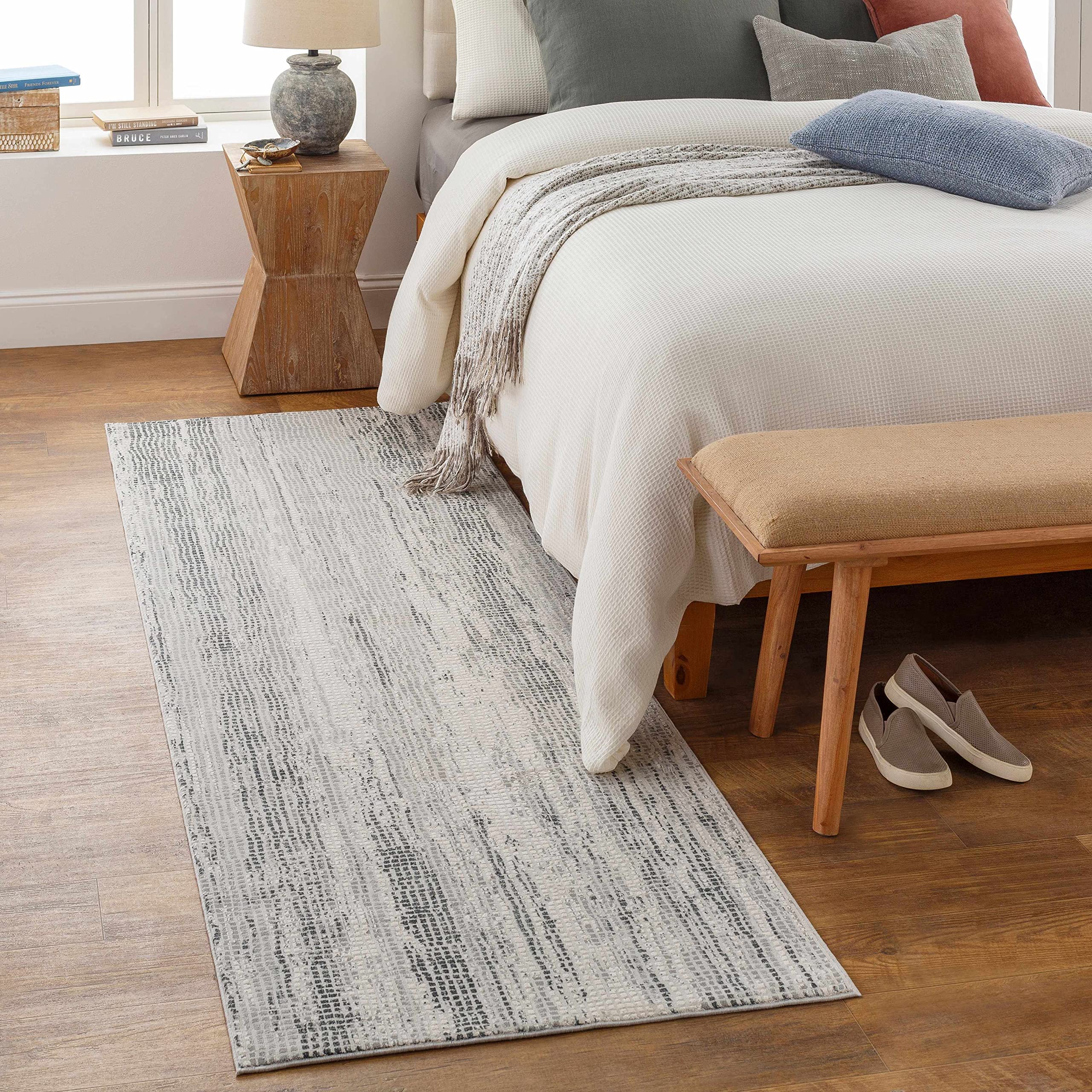 Premium Hauteloom Oklaunion Modern Area Rug - 12' x 15' Gray Charcoal LightGray - Perfect for Living Room & Bedroom Decor - Soft Comfort for Family Gatherings & Relaxation