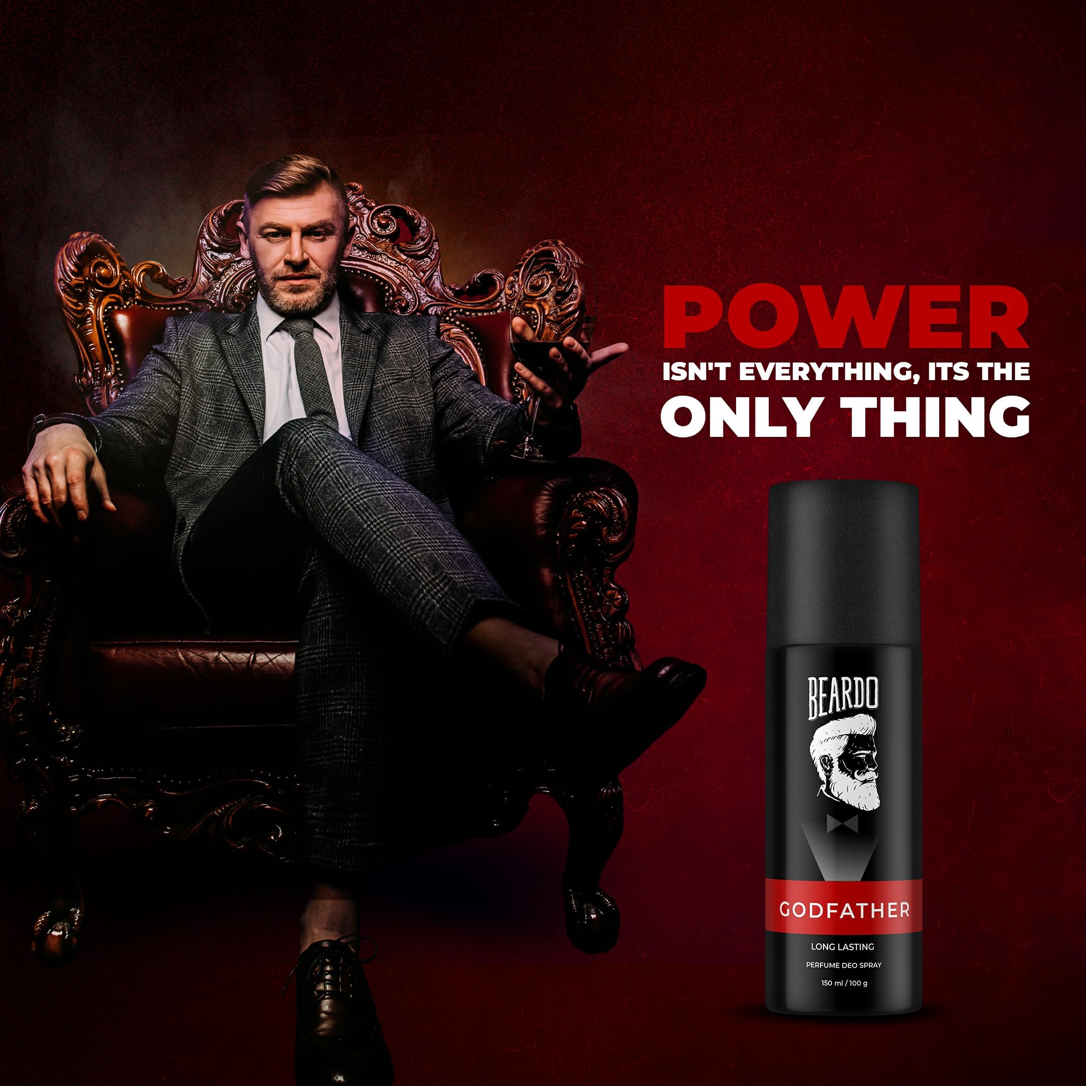Beardo Godfather & Whisky Smoke Cologne Body Spray Set for Men - 2 Pack Citrus Aromatic Spicy Long Lasting Fragrance | Deodorant & Perfume Combo | Perfect Christmas Gift for Him, Friends & Boyfriend | Office, Date Night & Special Occasions