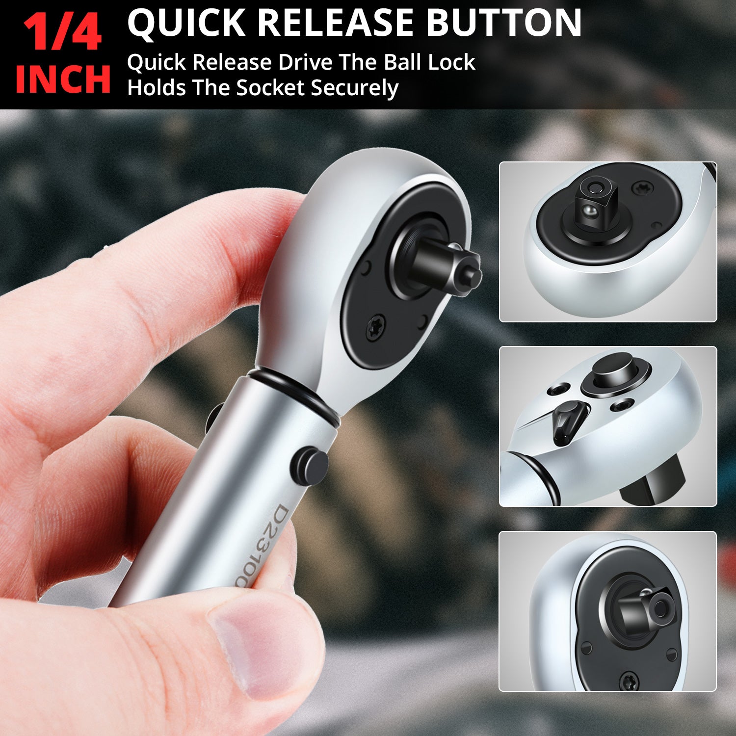 1/4 Inch Drive Click Torque Wrench - 20-200 ft-lb (2.26-22.6 Nm) Precision Tool for Automotive, Bicycle & Mechanical Repairs - Perfect for DIY Projects and Professional Use
