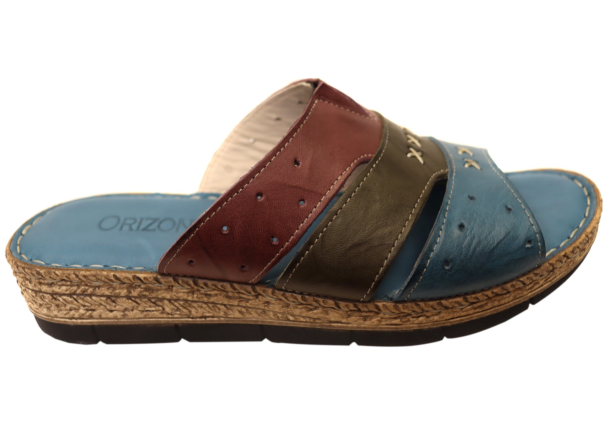 Orizonte Cottage Women's Comfortable European Leather Slides Sandals - Casual Summer Shoes for Beach, Pool & Home Wear