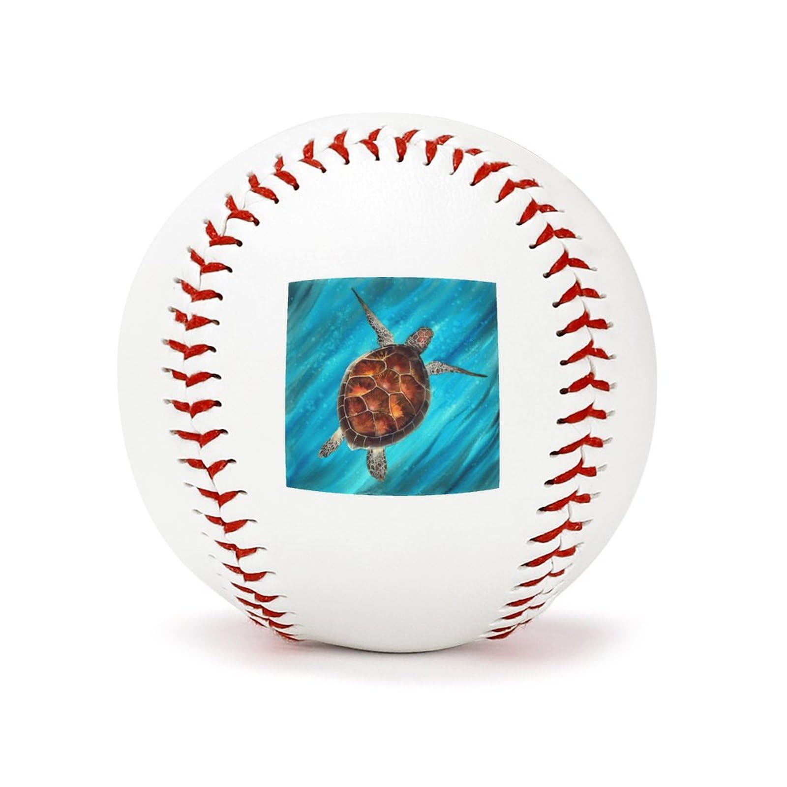 Personalized Colorful Sea Turtle Baseballs - Fun Recreational Hitting Training Balls for Kids & Adults | Perfect for Backyard Practice, Beach Games & Memorial Gifts