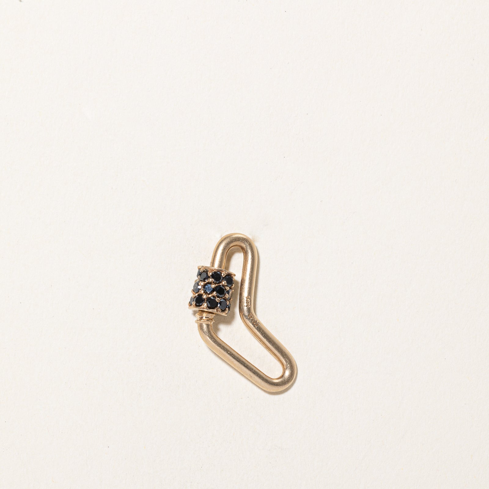 Stoned Boomerang Lock with Black Diamonds by Marla Aaron | 0.85ctw Diamond Jewelry - Perfect for Everyday Wear, Gifts & Special Occasions