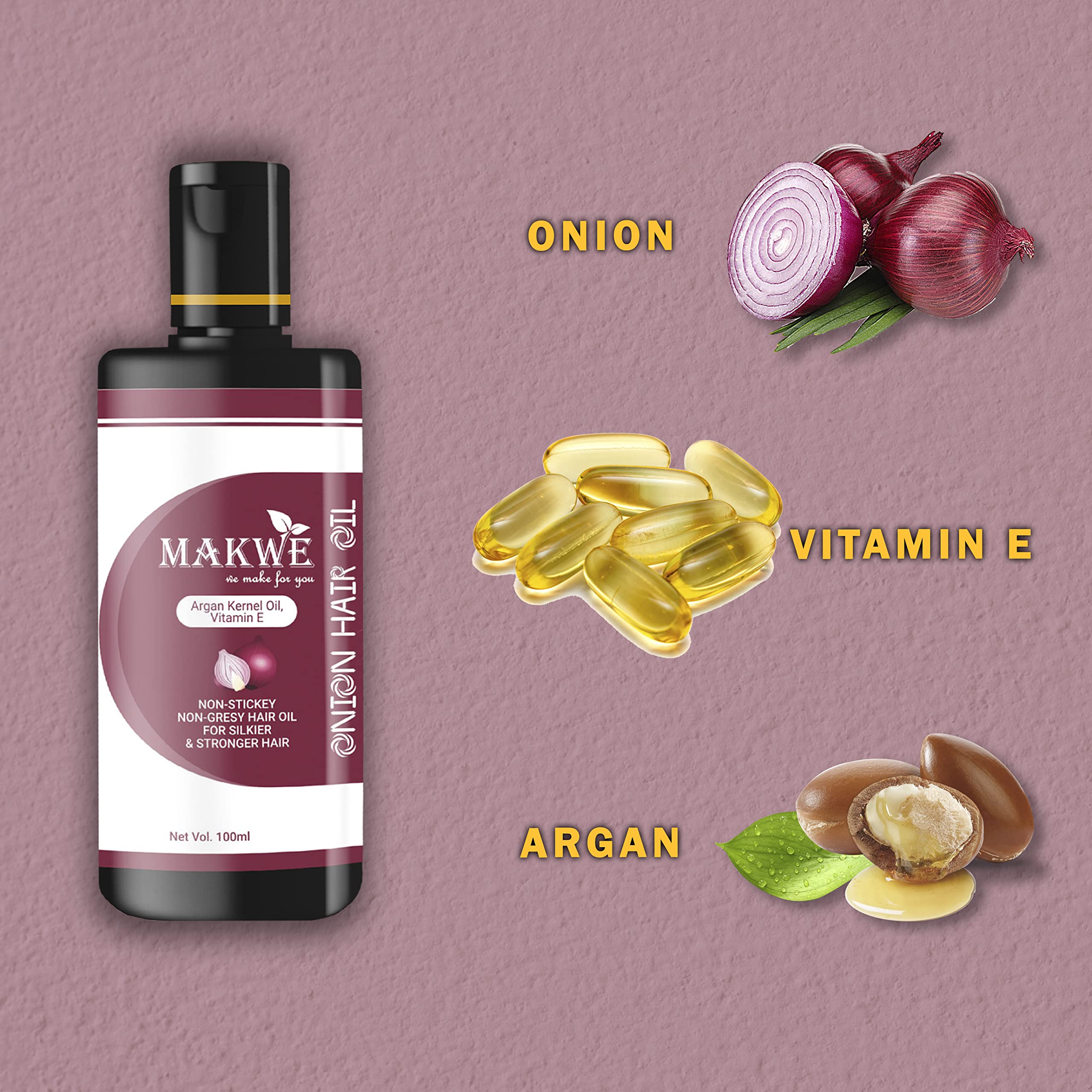 MAKWE Skin Science Onion Black Seed Oil & Vitamin E B5 Hair Conditioner Set - Ultimate Hair Care Kit with Nourishing Conditioner & Repairing Hair Oil for Dry, Damaged Hair | Home & Salon Use