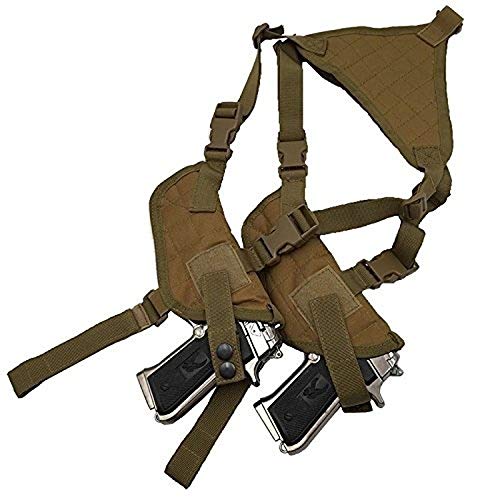 Military Tactical Double Shoulder Holster for Concealed Carry - Adjustable Ambidextrous Pistol Holster Fits Glock 17 18 19 23 & Similar Handguns - Perfect for CCW, Security Work & Outdoor Activities