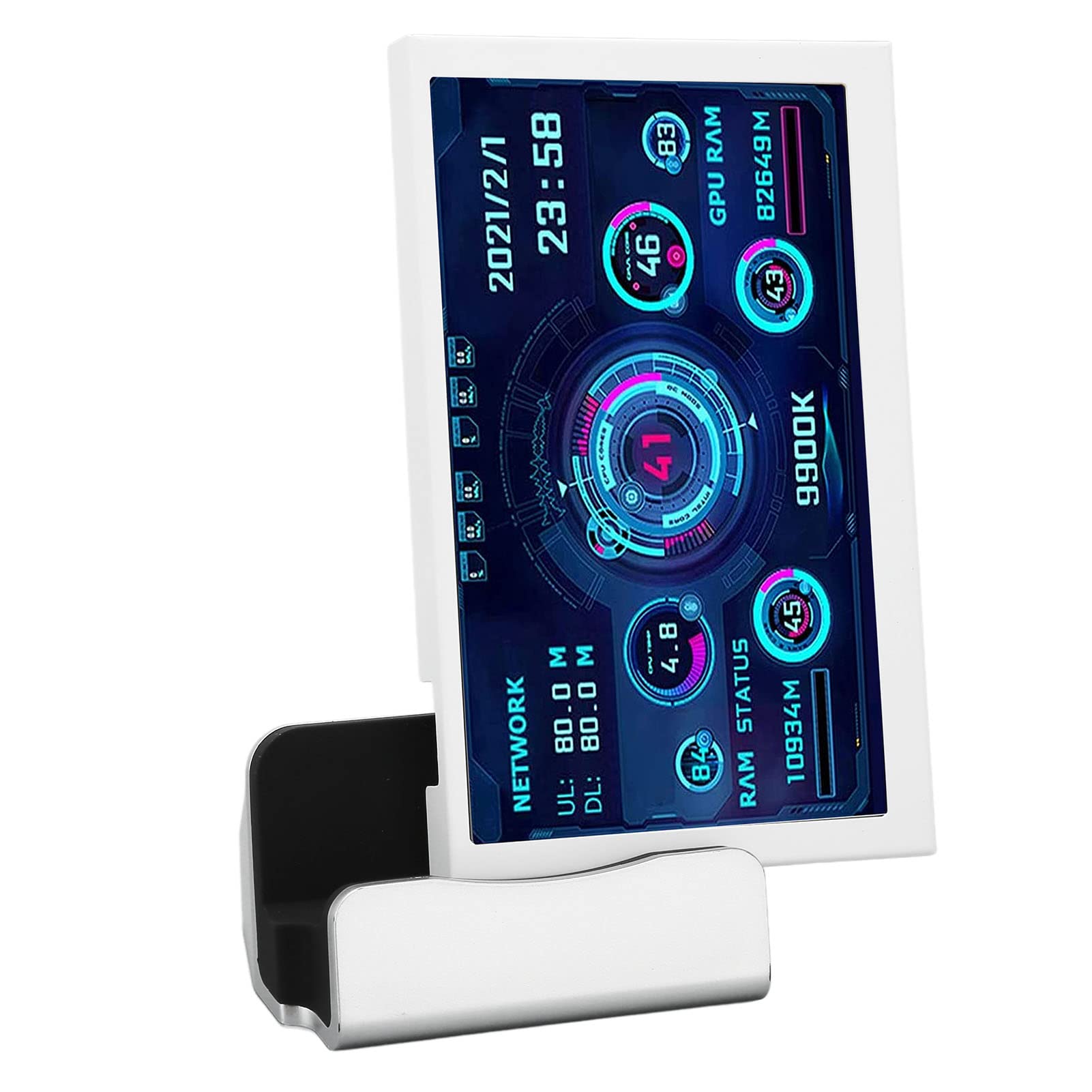 Zunate 5-inch USB Computer Temperature Monitor - IPS Mini PC Sensor Display with 360° Rotation, DIY Themes & Auto Screen Rest - Real-Time CPU/GPU Temp Monitoring for Windows PC - Perfect for Gaming Rigs, Workstations & Home Office Setups