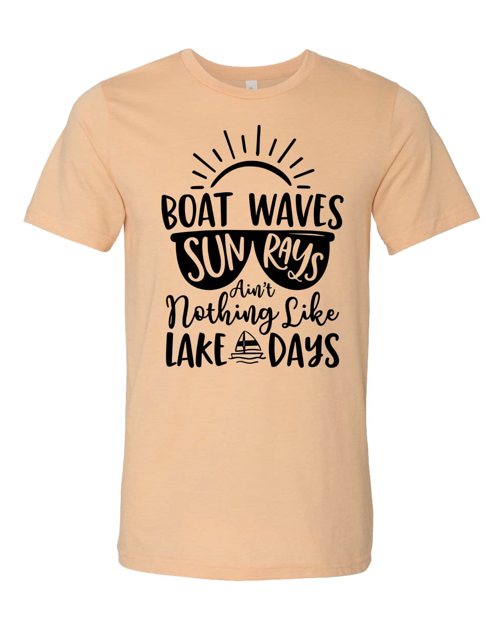 Boat Waves Sun Rays Lake Days T-Shirt - Comfortable Lake Life Shirt for Women & Moms - Summer Vacation Apparel for Boating, Beach Trips & Outdoor Adventures