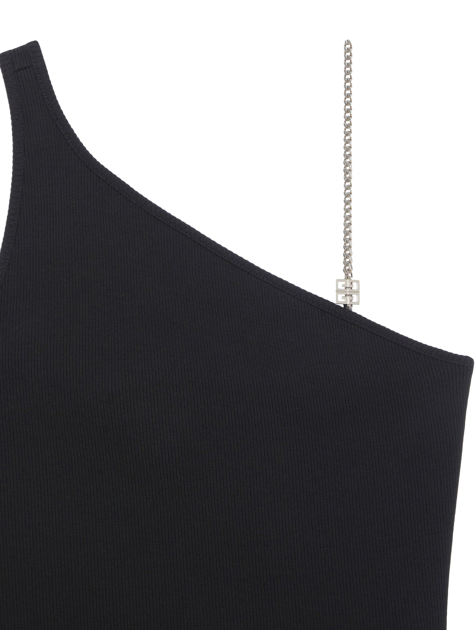 Asymmetrical Cotton Blouse with Chain Detail - Women's Fashion Tops for Casual Wear & Night Out