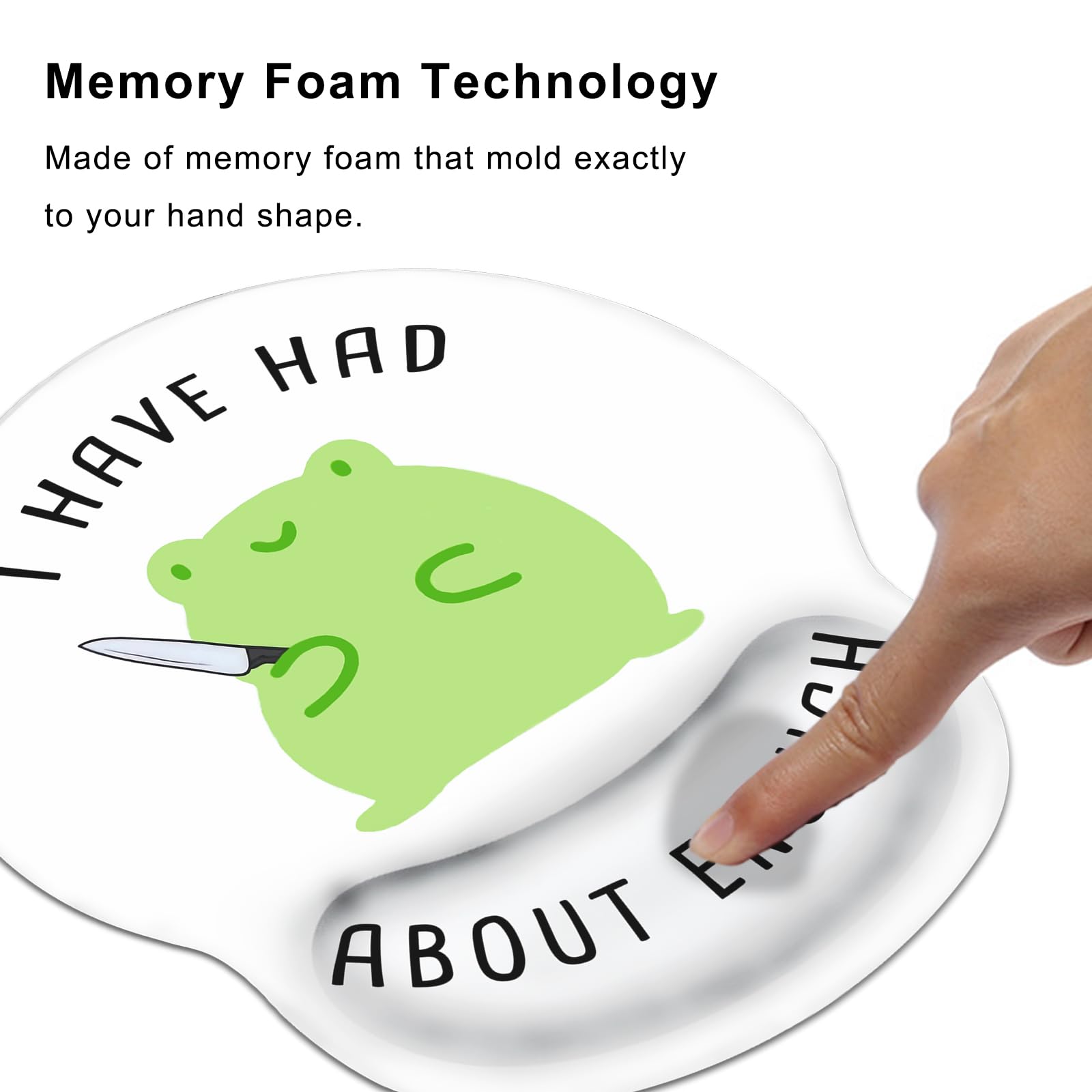 Ergonomic Mouse Pad with Wrist Support - Cute Frog Design Non-Slip Rubber Base Gaming Mousepad for Computer & Office Desk - Perfect for Work, Gaming & Anime Lovers