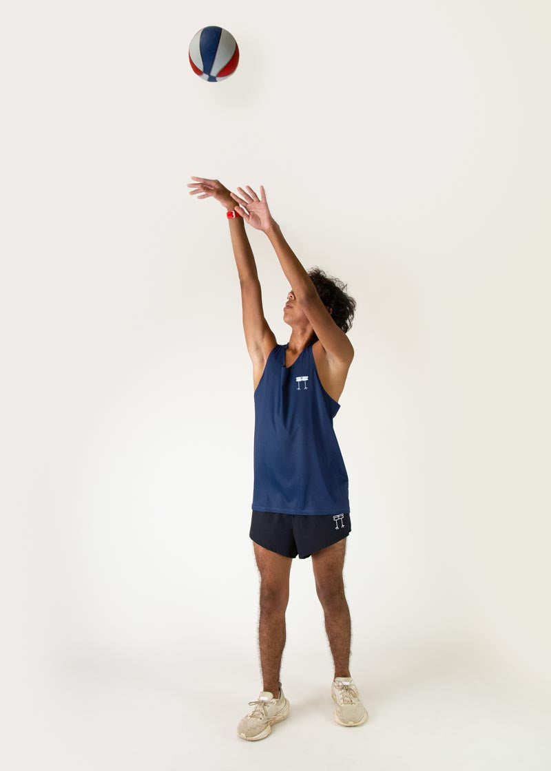 Men's Navy Blue Performance Singlet - Breathable Workout Tank Top for Running & Gym - Lightweight Athletic Shirt for Men's Fitness & Training
