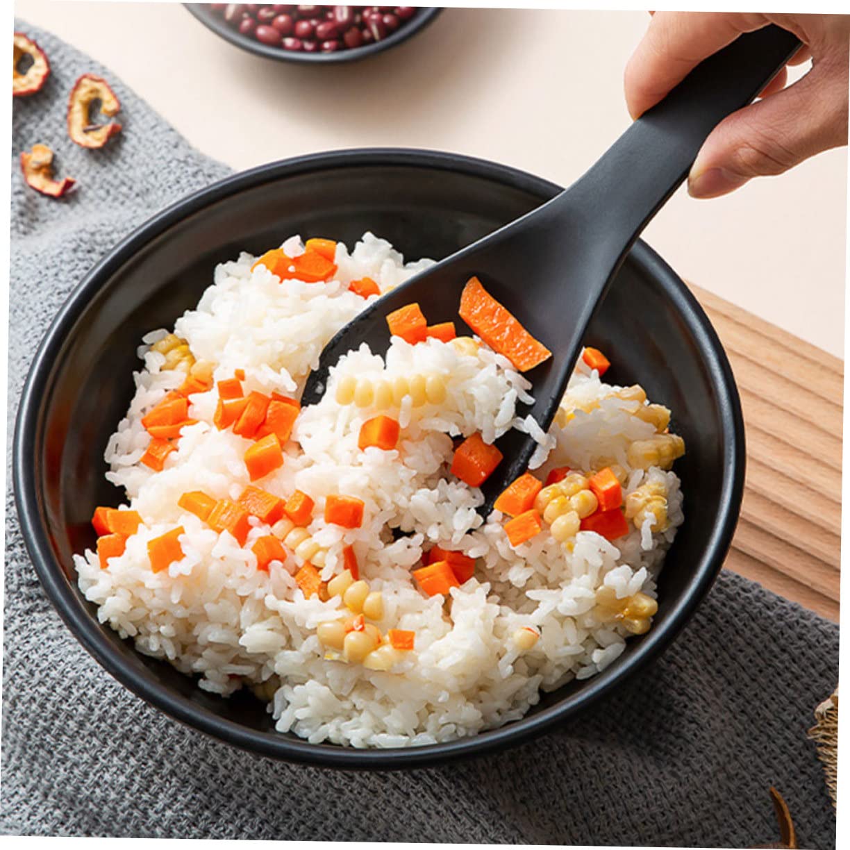 Non-Stick Silicone Soup Spoon Set - Heat Resistant Kitchen Utensils for Serving, Mixing & Scooping Rice, Pasta & Soup - Perfect Home Cooking Accessories for Everyday Meals & Family Gatherings