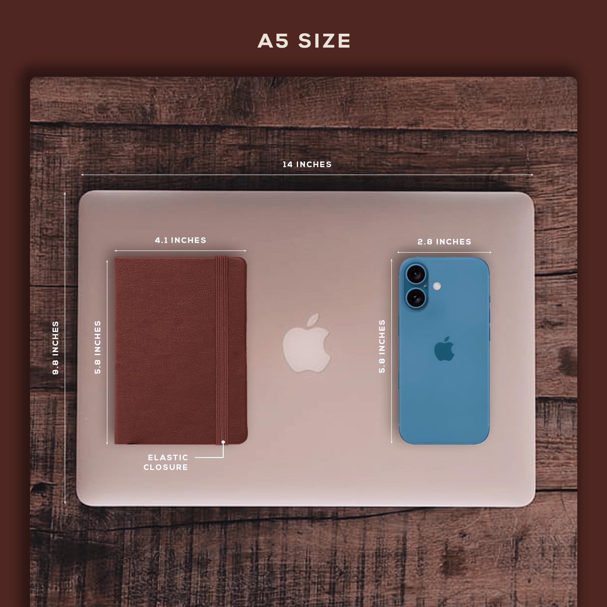BEECHMORE BOOKS A6 Lined Journal Notebook - 4.1 x 5.8 Inch Hardcover Leather Writing Notebook with 160 Pages (120 GSM Thick Paper) - Perfect Gift for Women & Men, Ideal for Work, School, Travel & Daily Journaling - Includes Gift Box