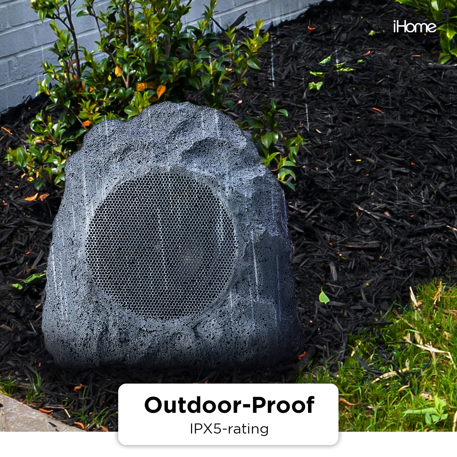 iHome IHRK-400-PR Wireless Outdoor Rock Speakers - Bluetooth 5.0, Waterproof IPX5, TWS Stereo Pairing, 10Hr Battery Life - Perfect for Garden, Patio, Poolside & Backyard Entertainment