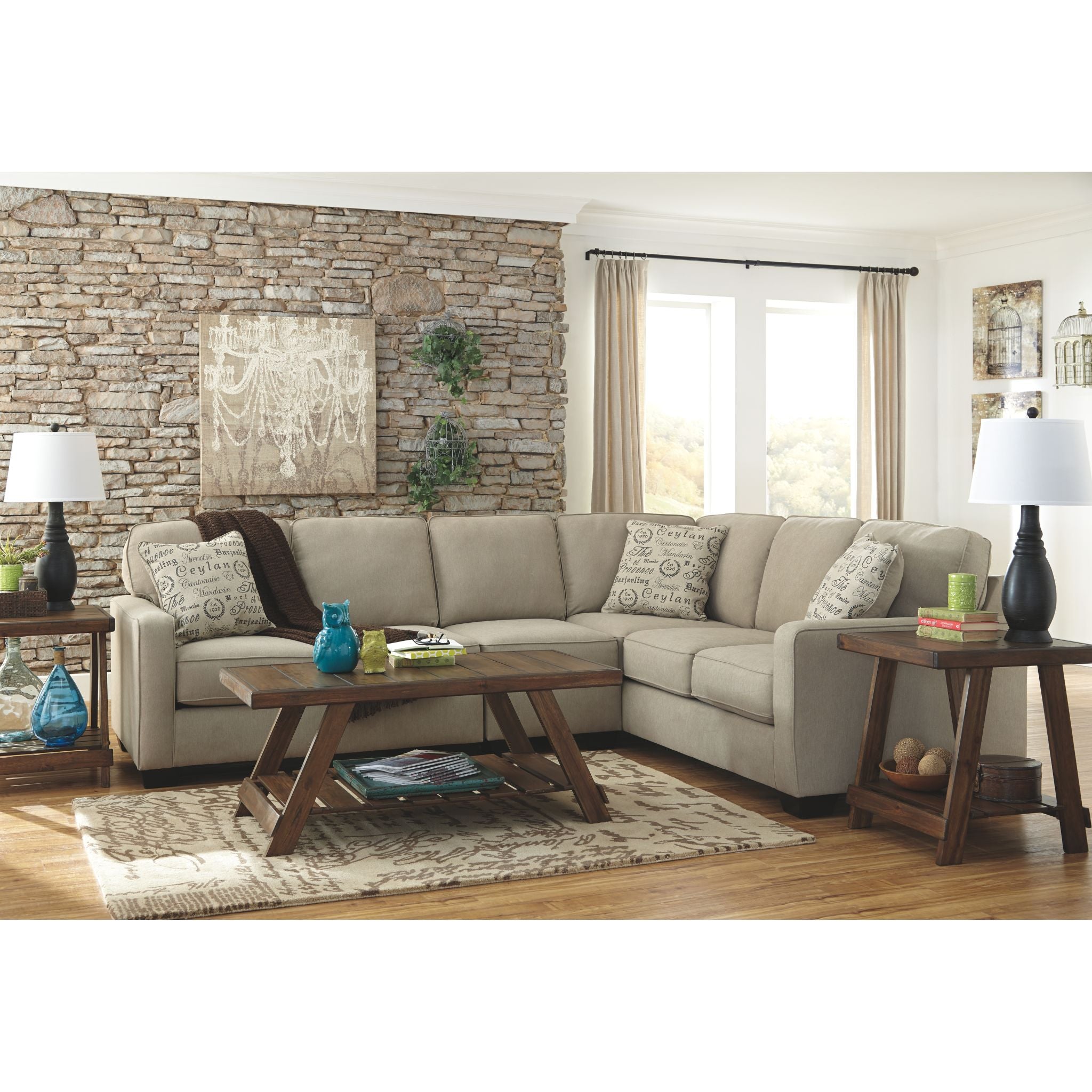 Alenya 3-Piece Sectional Sofa Set - Modern L-Shaped Couch with Chaise Lounge for Living Room, Apartment & Home Theater Comfortable Seating