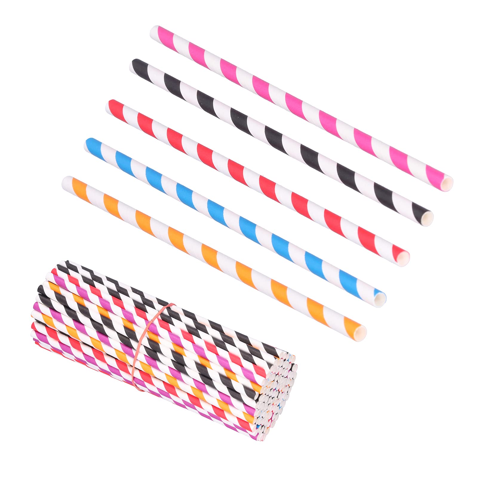 Biodegradable Drinking Straws 100Pcs - Eco-Friendly Paper Straws for Parties, Birthdays, Weddings & Events | Perfect for Cocktails, Smoothies, Milkshakes & Beverages
