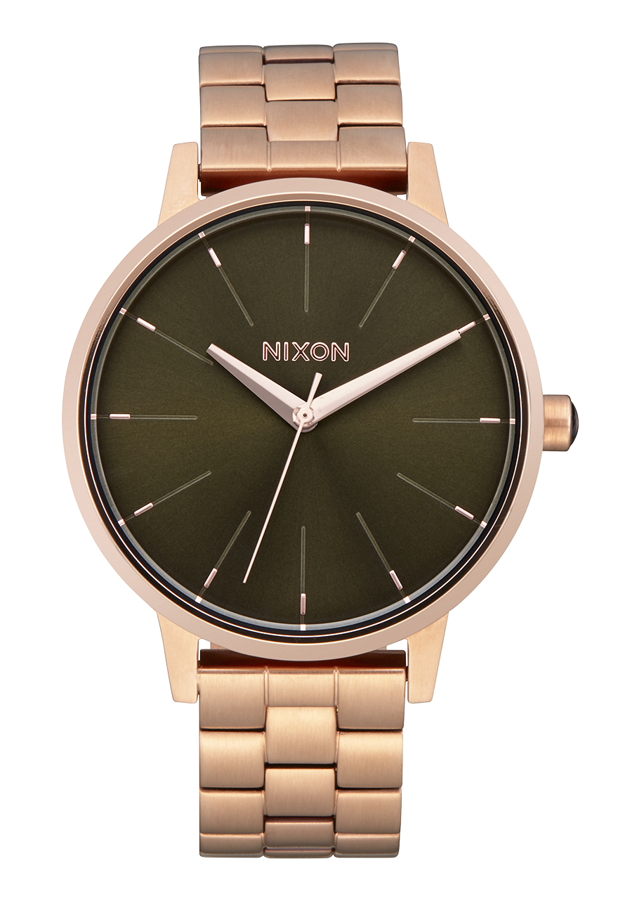 Kensington Rose Gold & Olive Sunray Watch - Elegant Women's Wristwatch for Everyday Wear, Office & Special Occasions