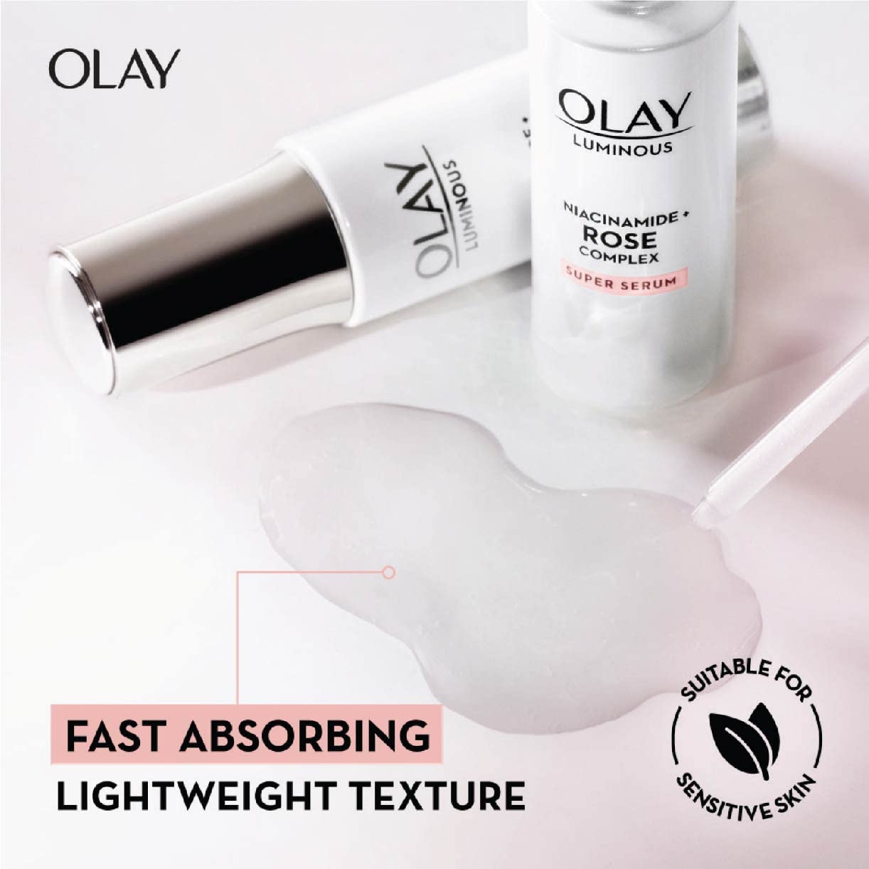 Olay Luminous Niacinamide + Rose Complex Super Serum 30ml - Brightening Face Serum for Dark Spots & Uneven Skin Tone - Perfect for Daily Skincare Routine & Nighttime Use