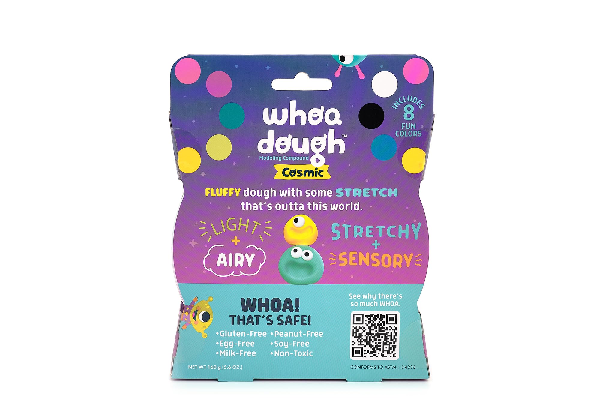 Whoa Dough Air Dry Modeling Clay - 12 Vibrant Cosmic Colors for Kids Arts & Crafts by Chuckle & Roar | Perfect for DIY Projects, School Activities & Creative Play