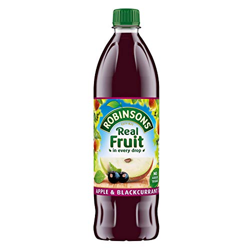 Robinson's No Added Sugar Apple & Blackcurrant Fruit Drink - 12 Pack of 1 Liter Plastic Bottles | Healthy Beverage for Kids Lunchboxes, Office Refreshment & Family Gatherings