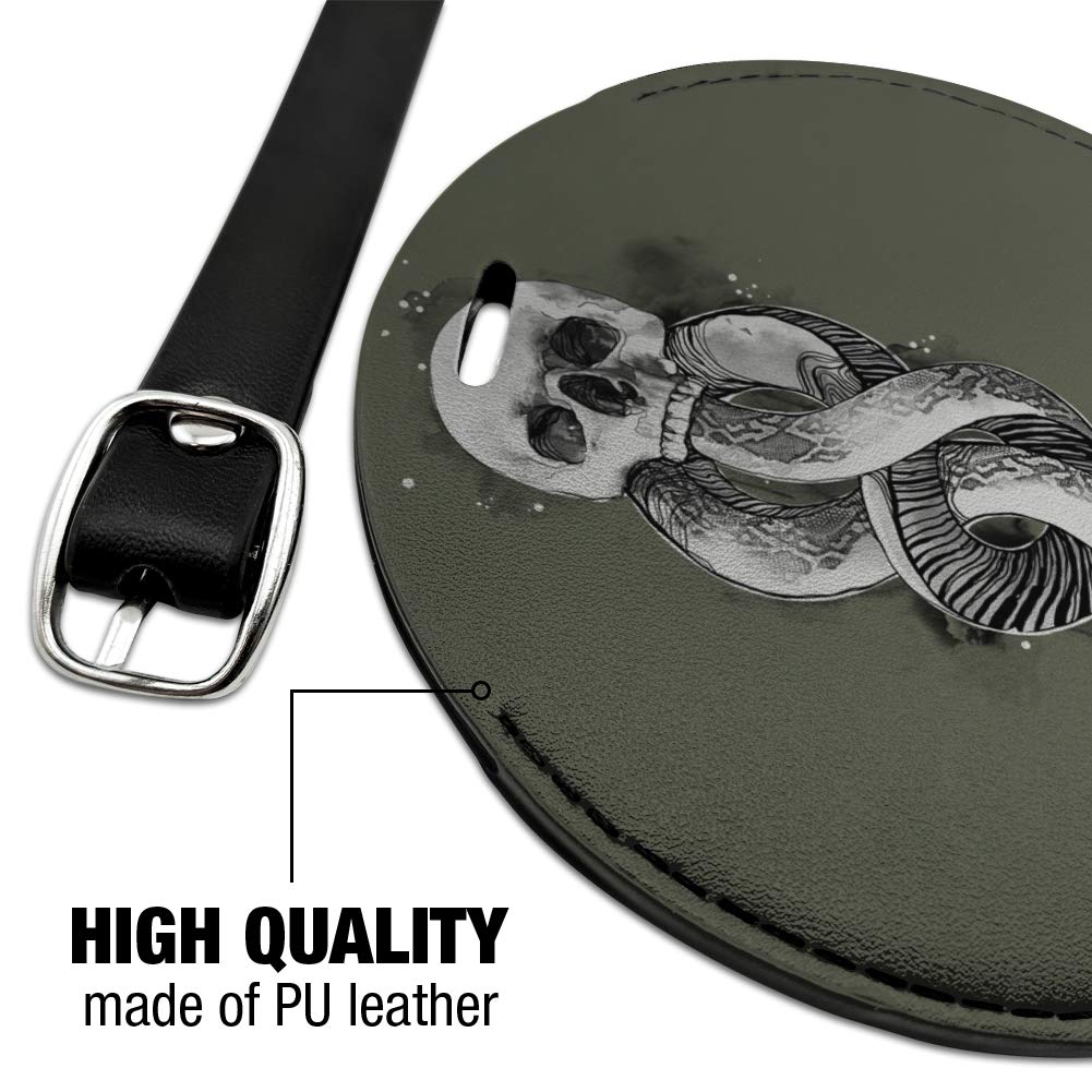 Harry Potter The Dark Mark Round Leather Luggage Tag - Vintage Inspired Suitcase ID Tag for Carry-On Bags - Perfect for Travel, Cosplay, and Harry Potter Fans