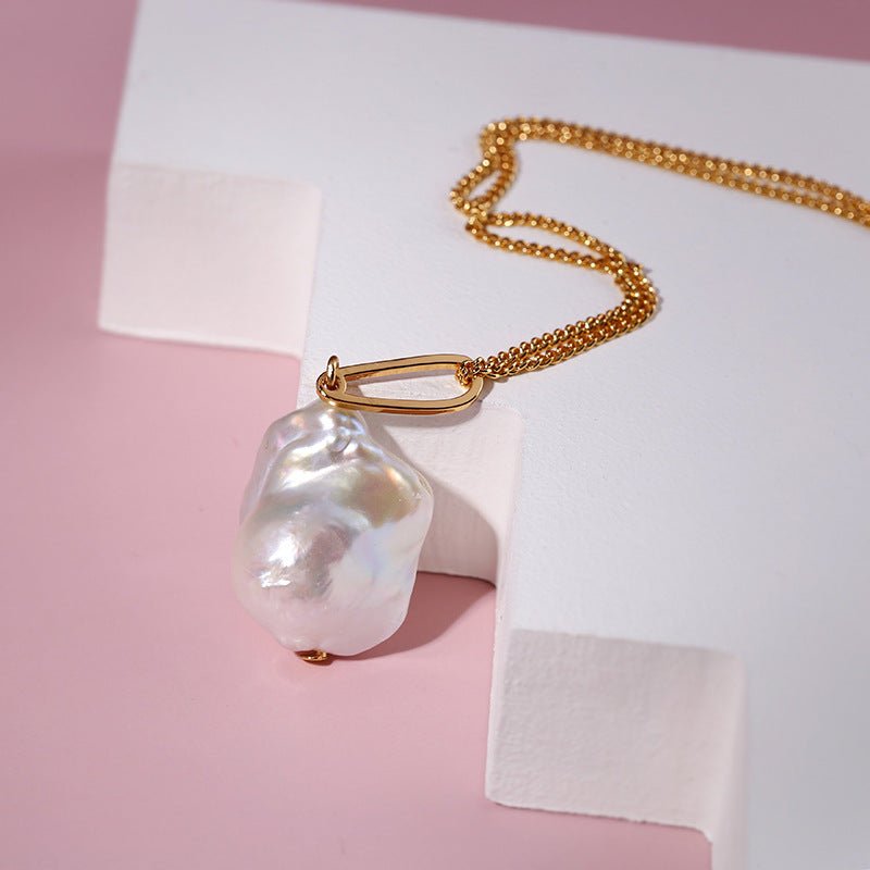 Elegant Baroque Pearl Pendant Necklace for Women - Vintage Style Jewelry Gift for Bridal, Party & Special Occasions