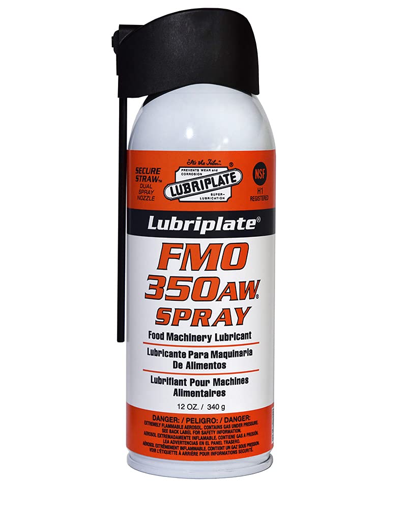 Lubriplate 350-AW Multi-Purpose Anti-Wear Food Grade Machinery Lubricant Spray - 12 oz Aerosol Can - Ideal for Food Processing Equipment, Conveyors & Industrial Machinery Maintenance