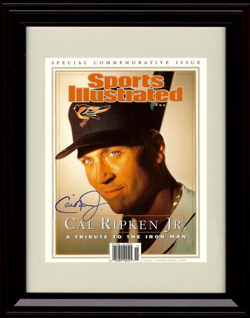 Framed Cal Ripken Jr Autograph Replica Print - The Iron Man Baseball Memorabilia - Perfect for Sports Fans, Man Cave Decor & Collectors Gift