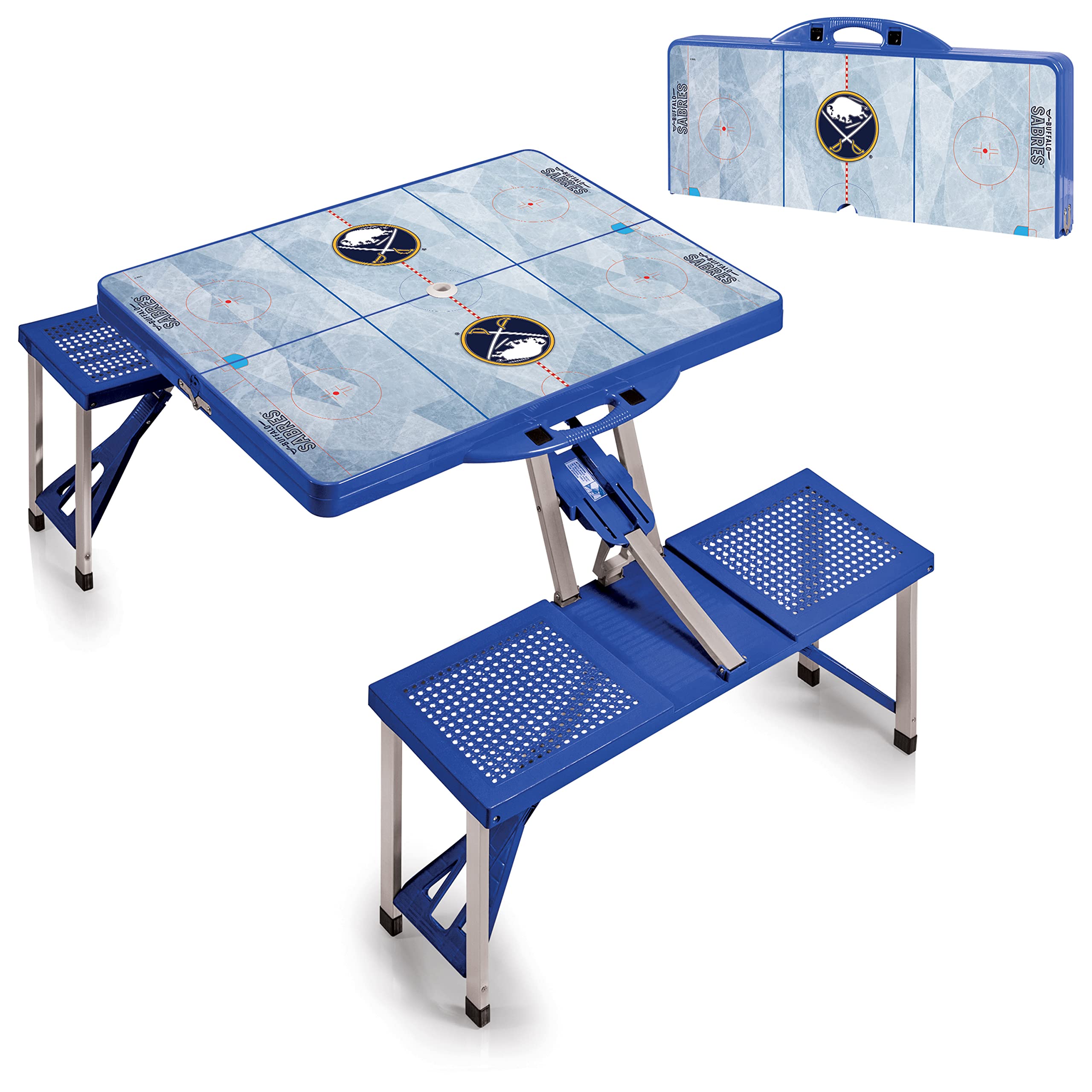 PICNIC TIME NHL Unisex-Adult Portable Folding Picnic Table with Seats - Perfect for Outdoor Gatherings, Tailgating, Camping & Beach Parties