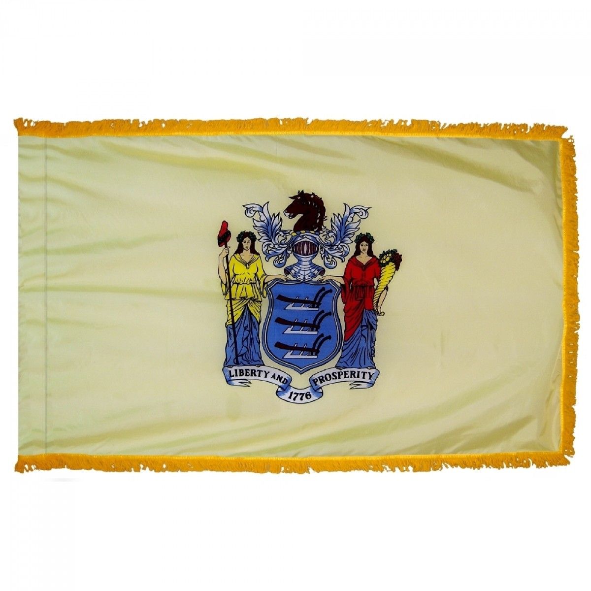 New Jersey State Flag 5' x 8' Printed Nylon - Durable Outdoor & Indoor American Flag for Garden, School, Office & Events