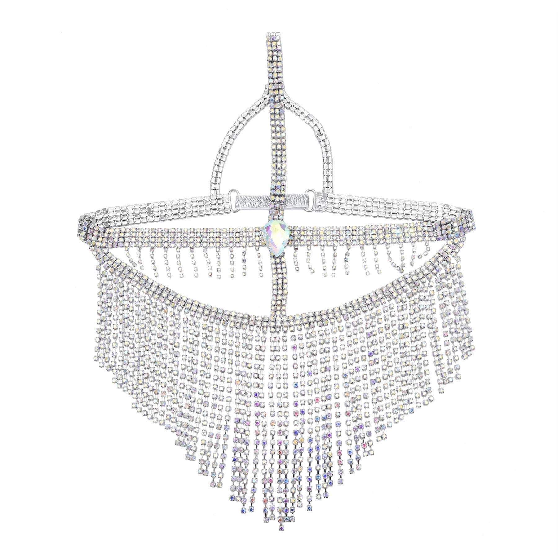 Exquisite Rhinestone Belly Dance Headchain - Masquerade Cosplay Jewelry for Nightclub, Halloween & Dance Performances | Perfect for Belly Dancers, Costume Parties & Themed Events