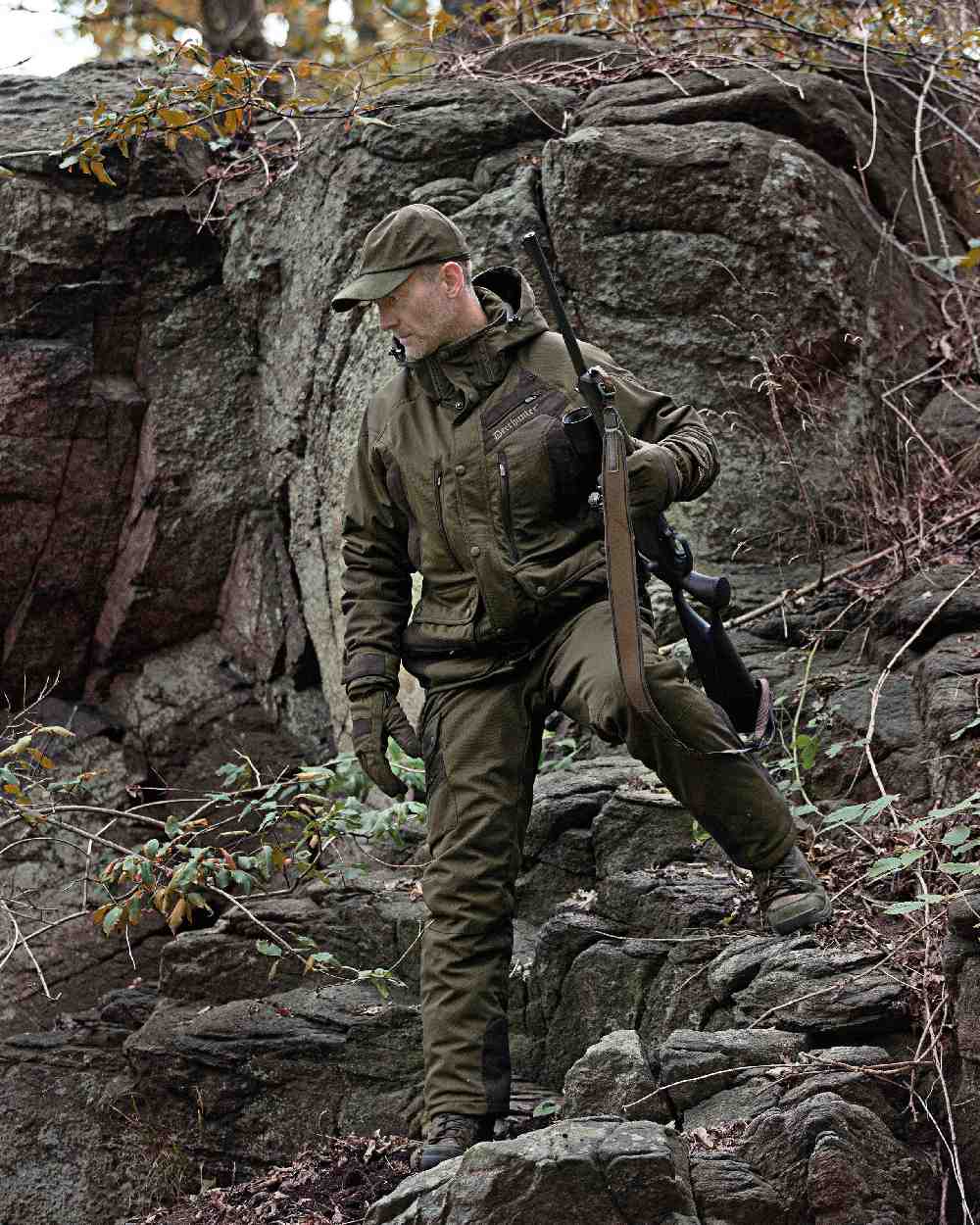 Deerhunter Muflon Bib Trousers - Waterproof Hunting Overalls for Men - Durable Camo Work Pants for Outdoor Adventures, Hunting & Farming