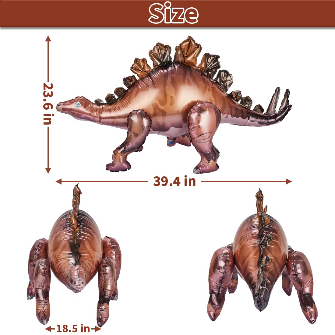 40 Inch Giant Standing Inflatable Dinosaur Balloons - Dinosaur Theme Party Decorations for Birthday, Baby Shower, Wedding | Mylar Foil Balloon Animal Decor for Kids Parties, Room Decor & Outdoor Events