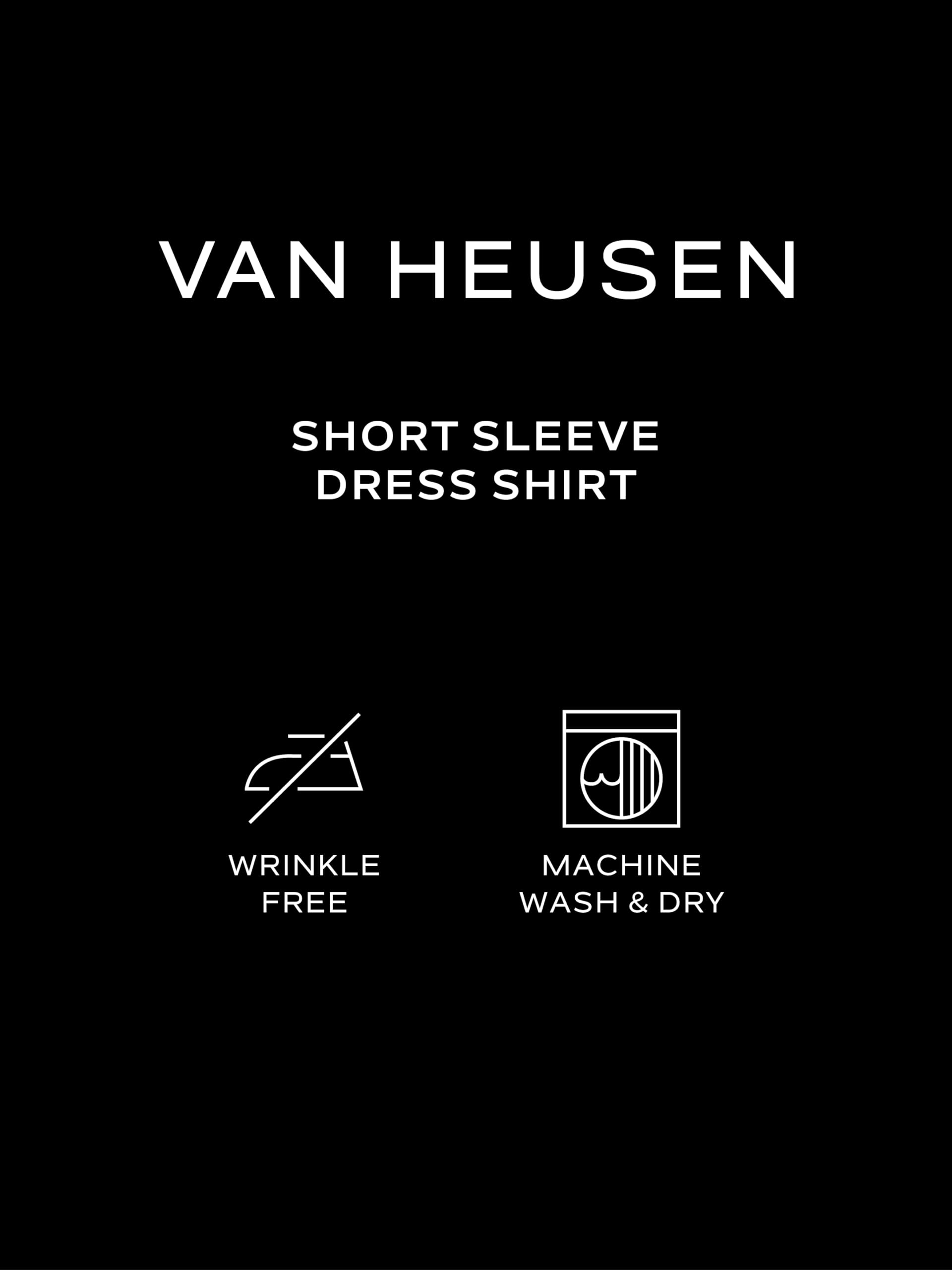Van Heusen Men's Tall Fit Short Sleeve Dress Shirts - Premium Poplin Solid Shirt for Big & Tall Men - Perfect for Office Wear, Business Meetings & Formal Occasions