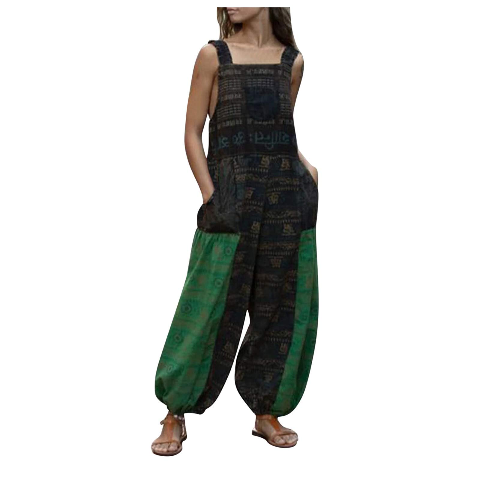 PEGONE Women's Casual Loose Long Overalls Jumpsuit - Wide Leg Party Club Wear Straight Leg Romper for Women | Perfect for Night Out, Club Party, and Casual Streetwear Fashion