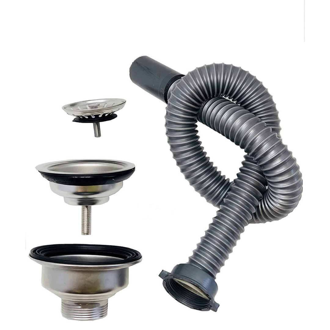 **Heavy Duty Drain Hose and Drainer Kit for Washing Machines - Flexible, Durable & Leak-Proof - Perfect for Laundry Rooms, Basements & RV Use**