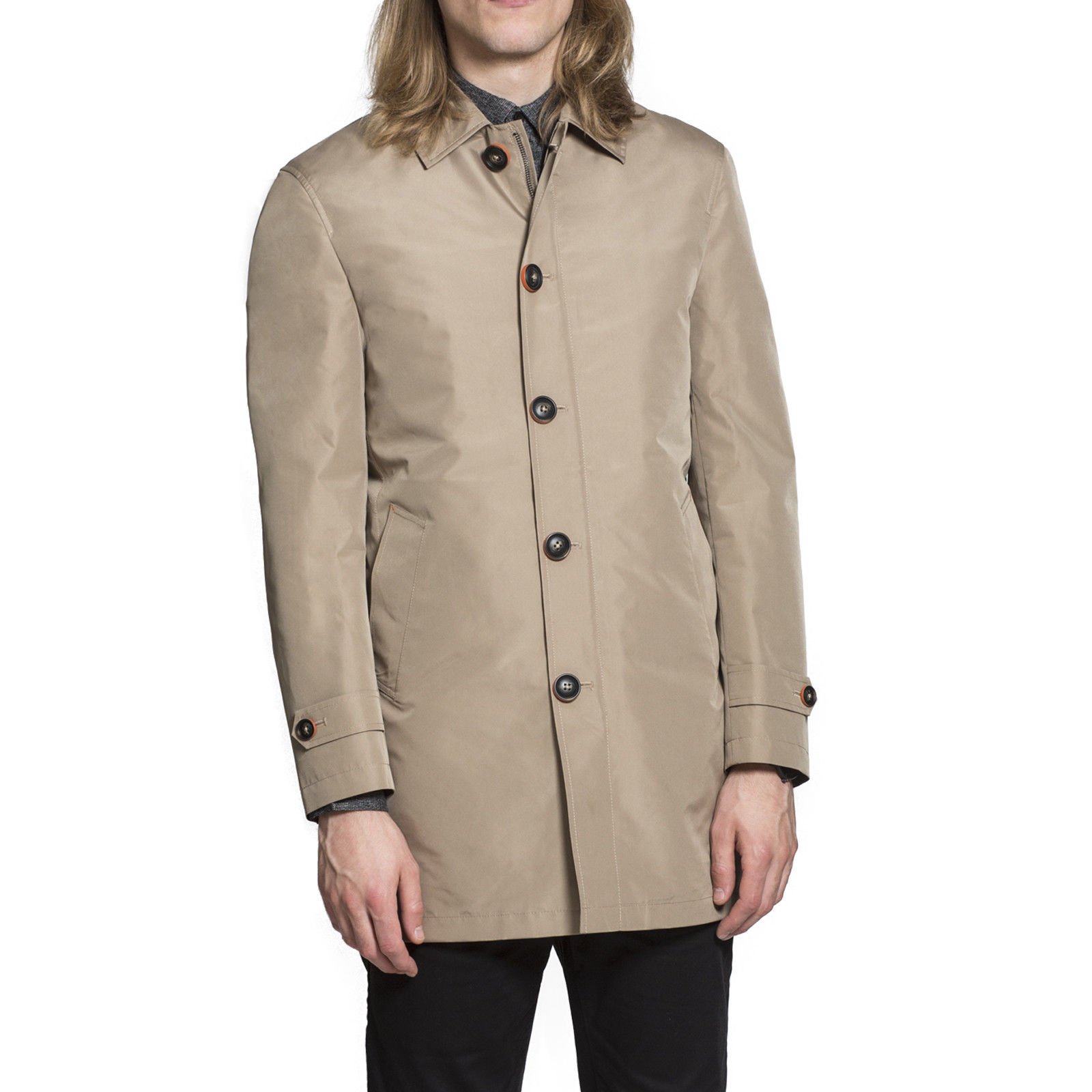 Harry Brown Waterproof Raincoat with Detachable Lining - Toffee & Dark Blue | Men's Trench Coat (Sizes S to 3XL) | Perfect for Commuting, Travel & Outdoor Activities