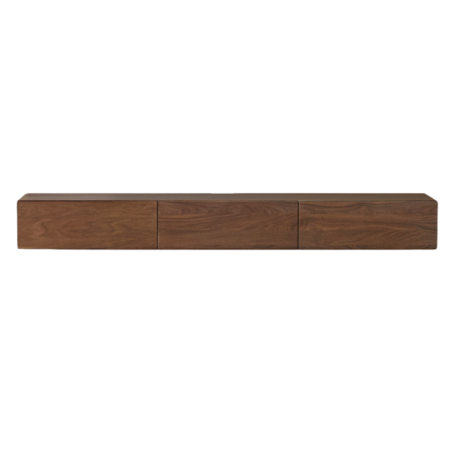 Black Walnut Solid Wood Floating TV Stand - Wall Mounted Entertainment Center for Living Room, Bedroom & Home Theater