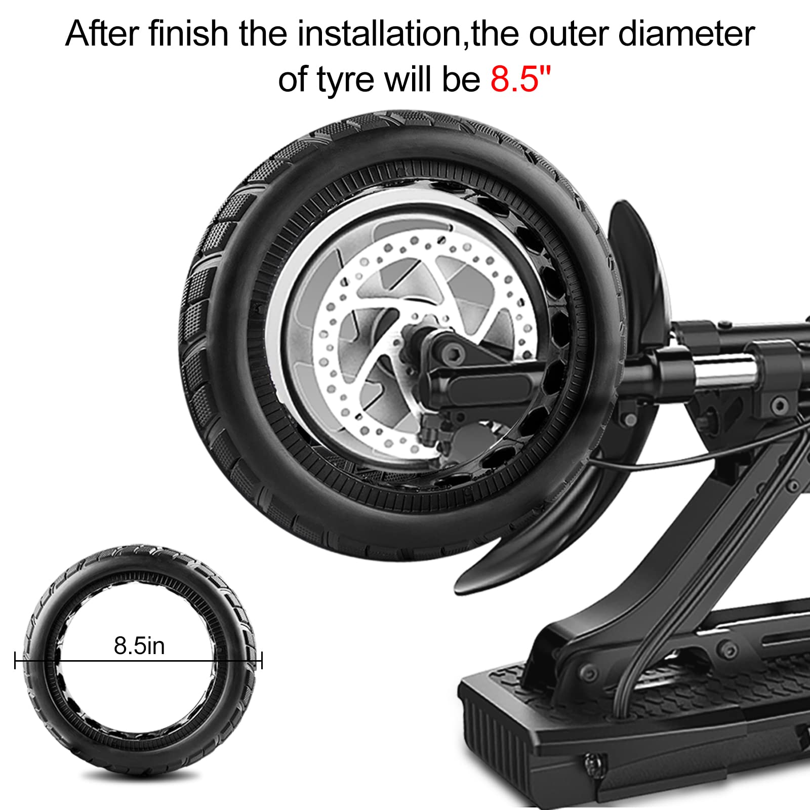 ATFArt 8.5 Inch Solid Honeycomb Scooter Tires - Replacement Tires for Xiaomi M365 Pro - Durable & Colorful Non-Pneumatic Tires for Urban Commuting & Last-Mile Transportation