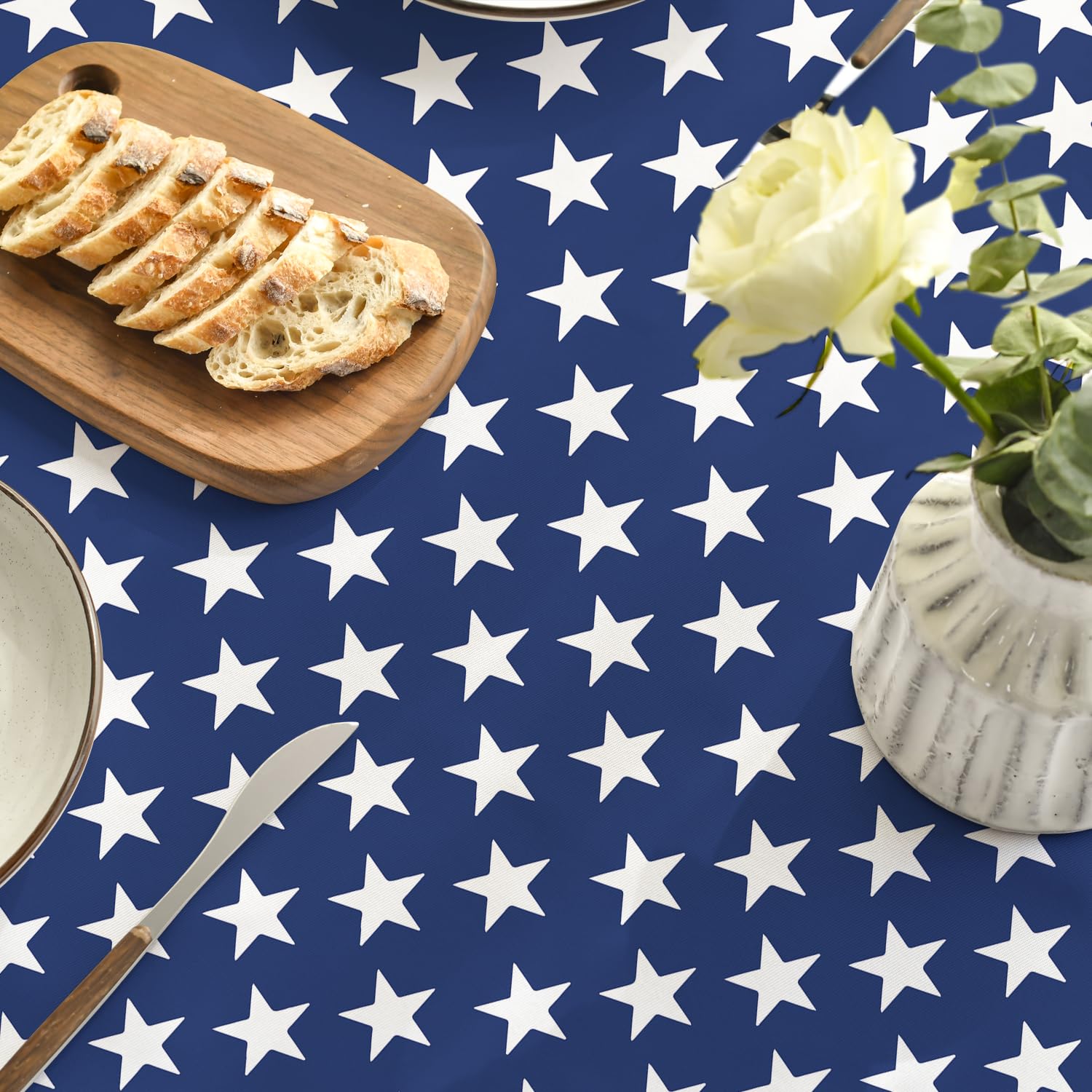 Horaldaily 4th of July Patriotic Tablecloth 60x120 Inch - American Flag Table Cover for Memorial Day, Independence Day Parties, Picnics & Dinner Decor | Perfect for Outdoor BBQs, Backyard Celebrations & Holiday Gatherings